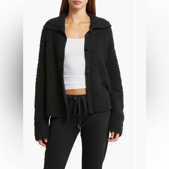 NWT UGG Wool Blend Alaura Cloudfluff Mock Neck Button Up Soft Sweater, Small - Picture 1 of 8